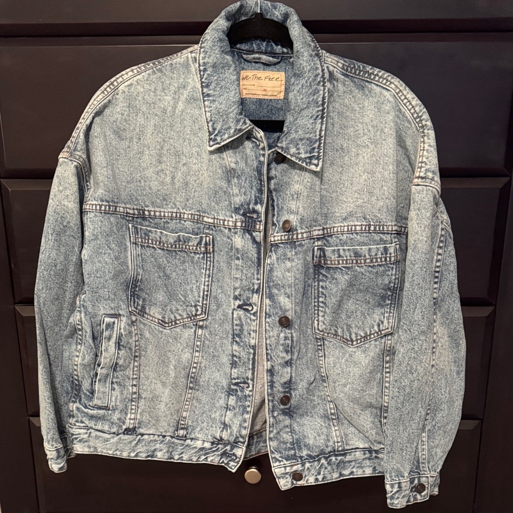 We The Free Acid Washed Oversized 90’s Denim Jacket Medium